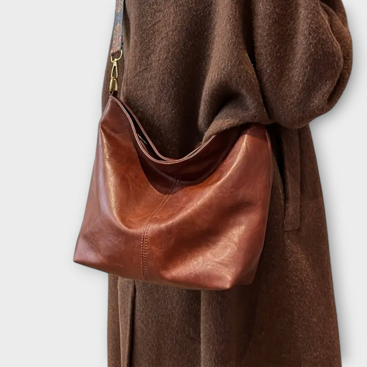 Guitar Strap Slouchy Faux Leather Tote Bag