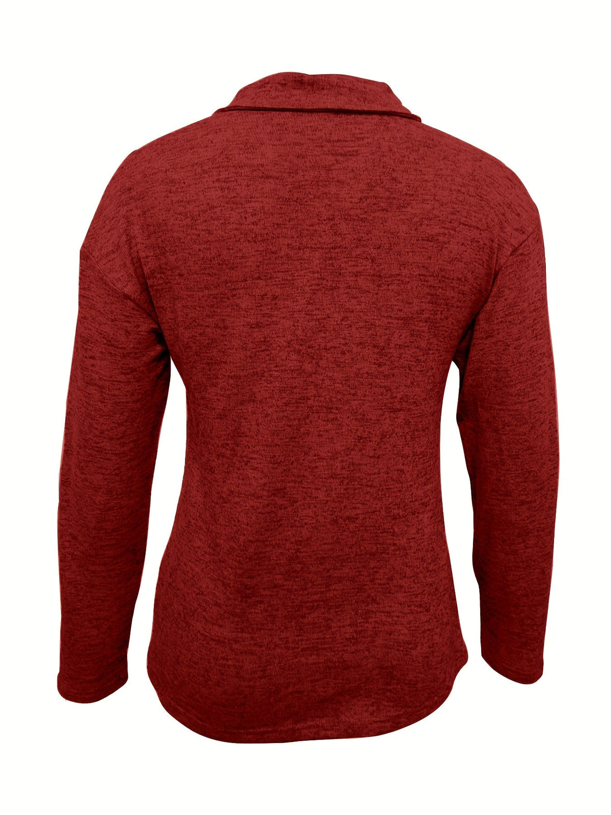 Quarter Zip Collared Long Sleeve Pullover Sweatshirt