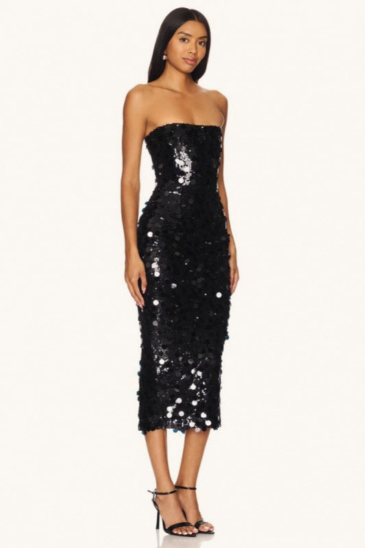 Sequin V-Neck Sleeveless Backless Bodycon Mini Dress - View 5