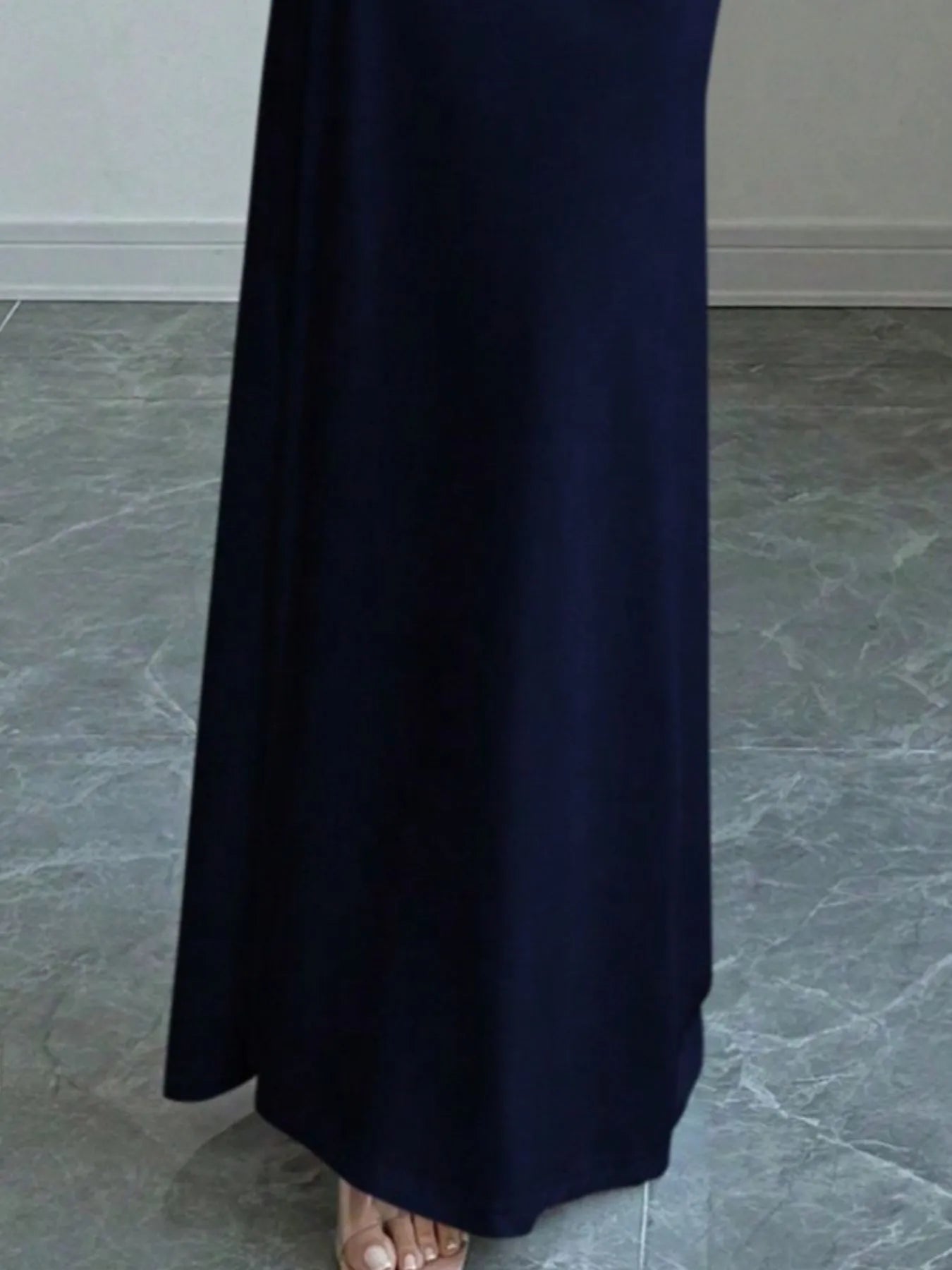Fold Over Off Shoulder Long Sleeve Twist Back Bodycon Maxi Dress 11