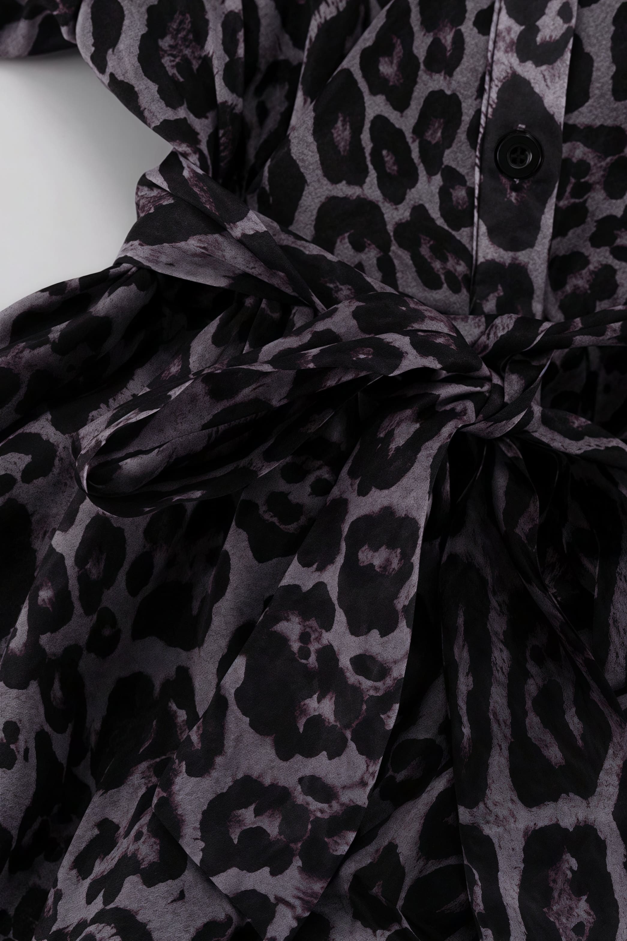 Chiffon Leopard Print Long Sleeve Mini Dress - View 8