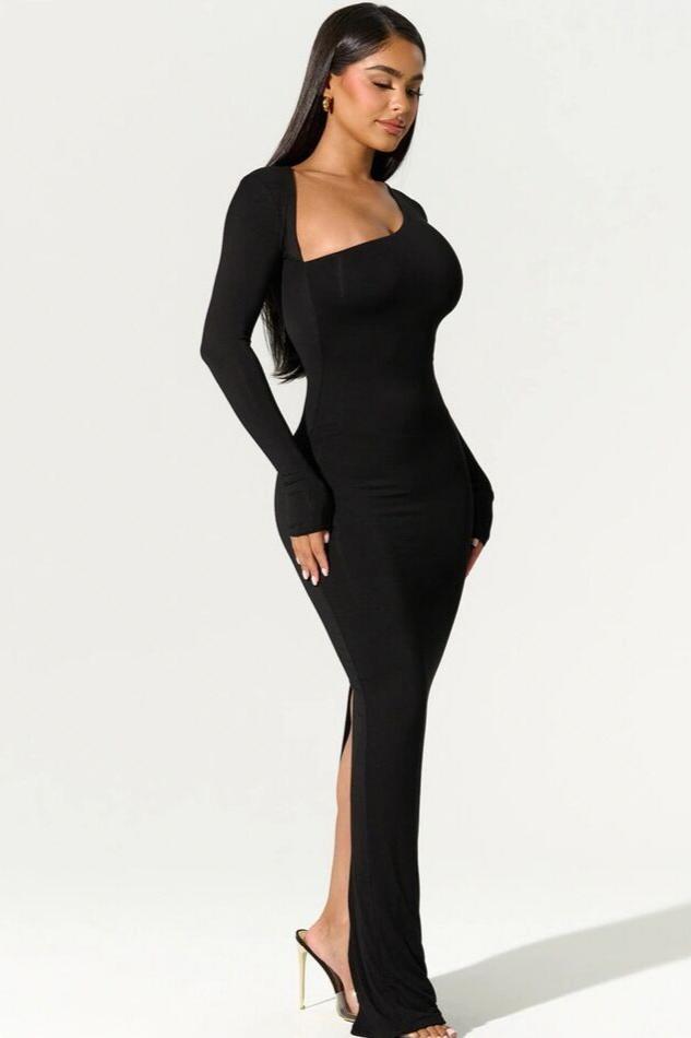 Eclipse Elegance One Shoulder Slim Fit Maxi Dress
