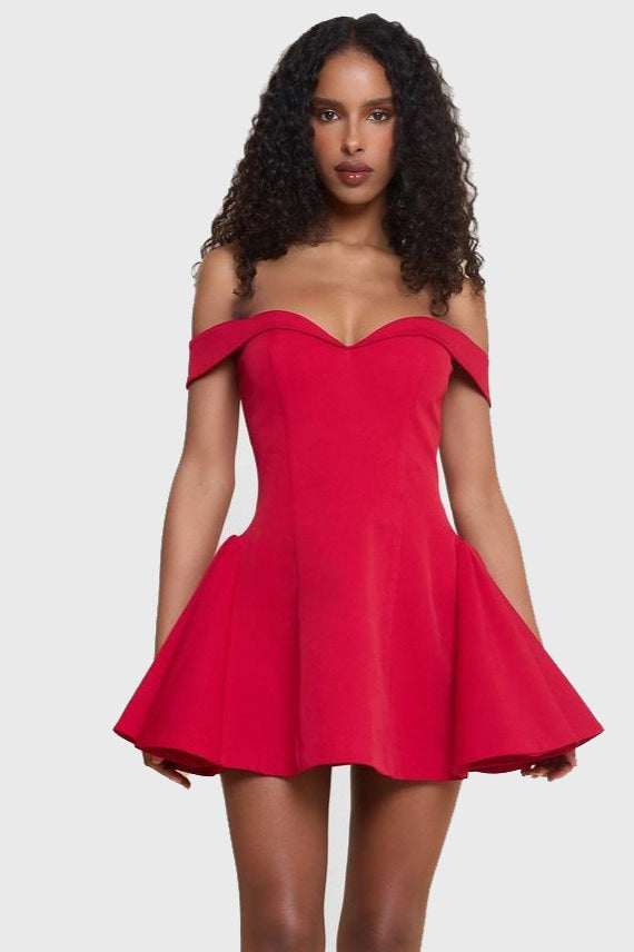 Contrast Bustier Ruffle Cocktail Dress - View 6