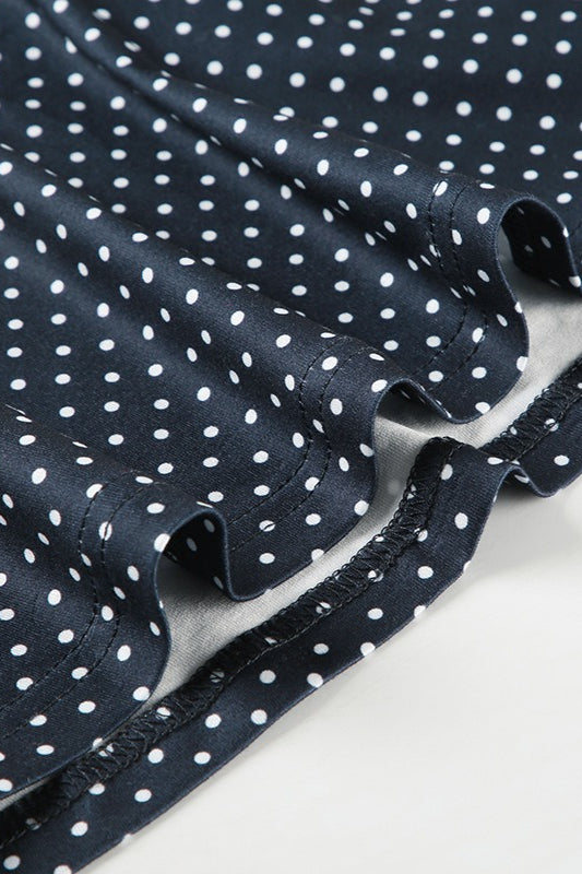 Polka Dot Sleeveless Round Neck Ruffle Hem A-Line Mini Dress 4