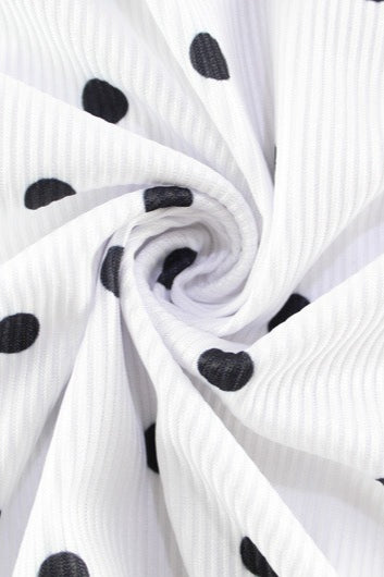 Refined Polka Dot Round Neck Maxi Dress