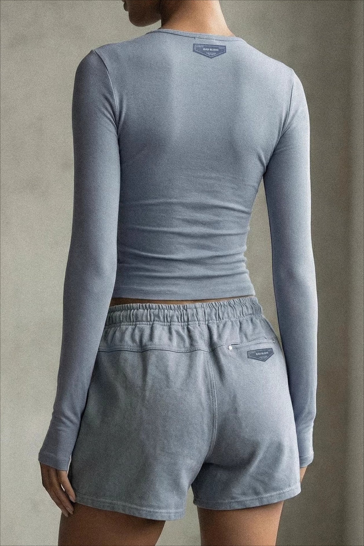 Elastic Waist Print Dolphin Hem Shorts