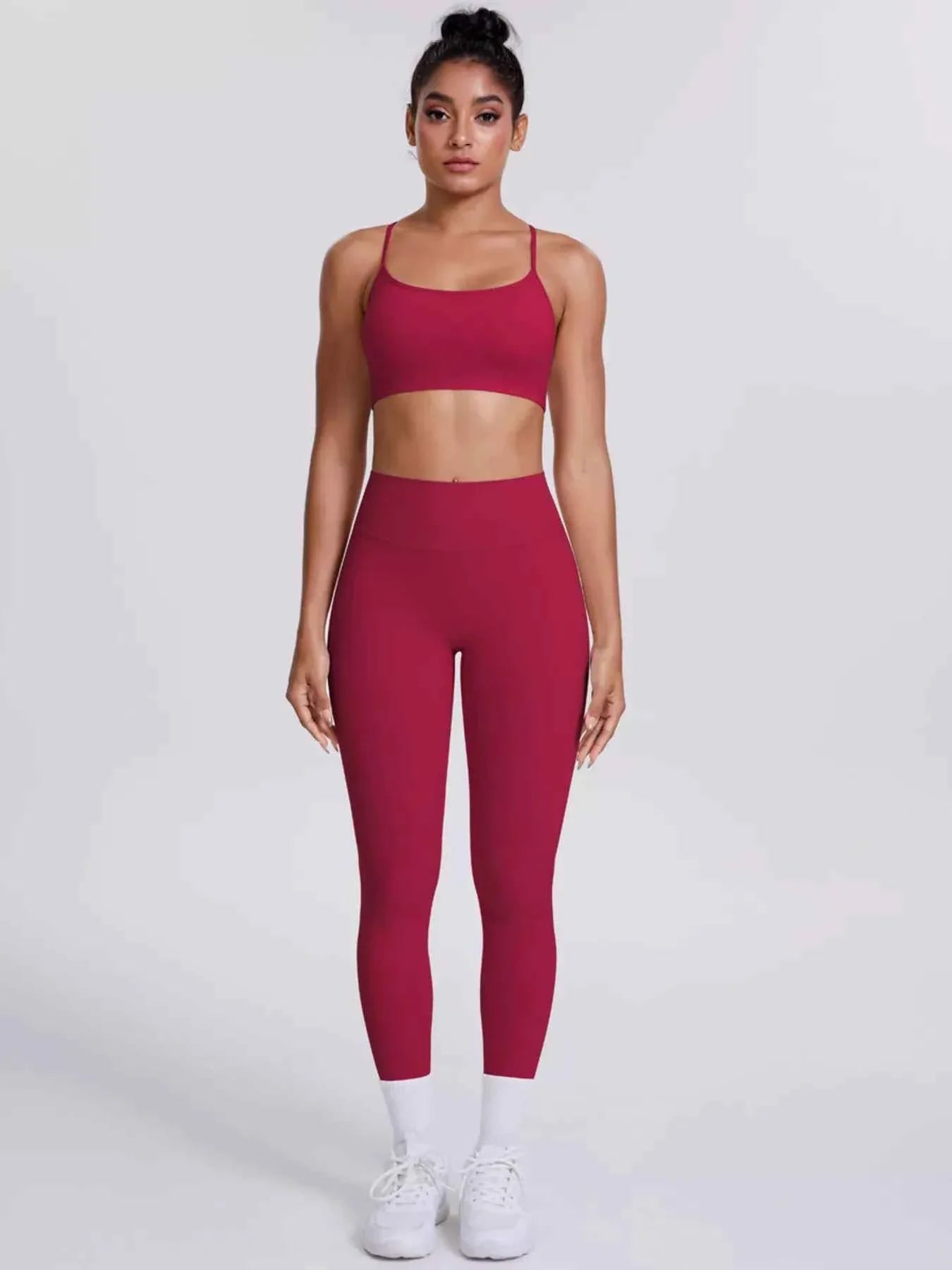 Criss-Cross Back Cami and Leggings Active Set