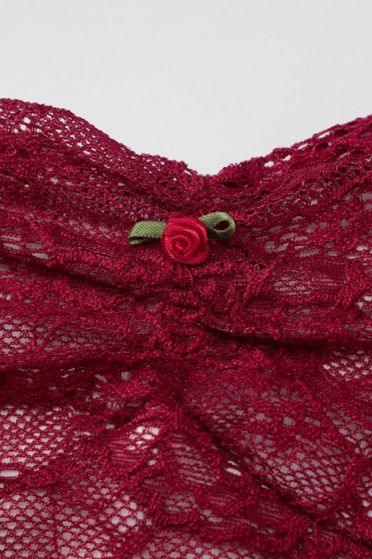 Lace Bustier Ruffle Hem Cocktail Dress - View 10