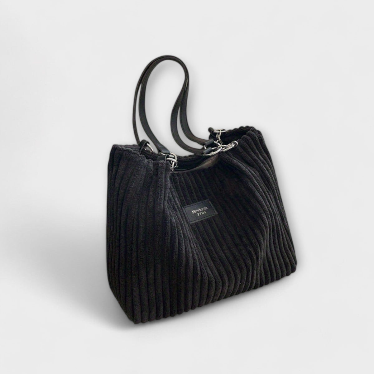 Chain Strap Corduroy Shoulder Bag