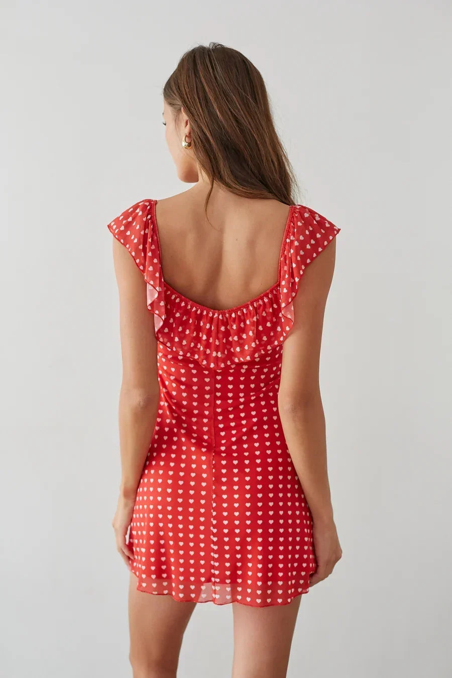 Enid Ruffle Heart Mini Dress