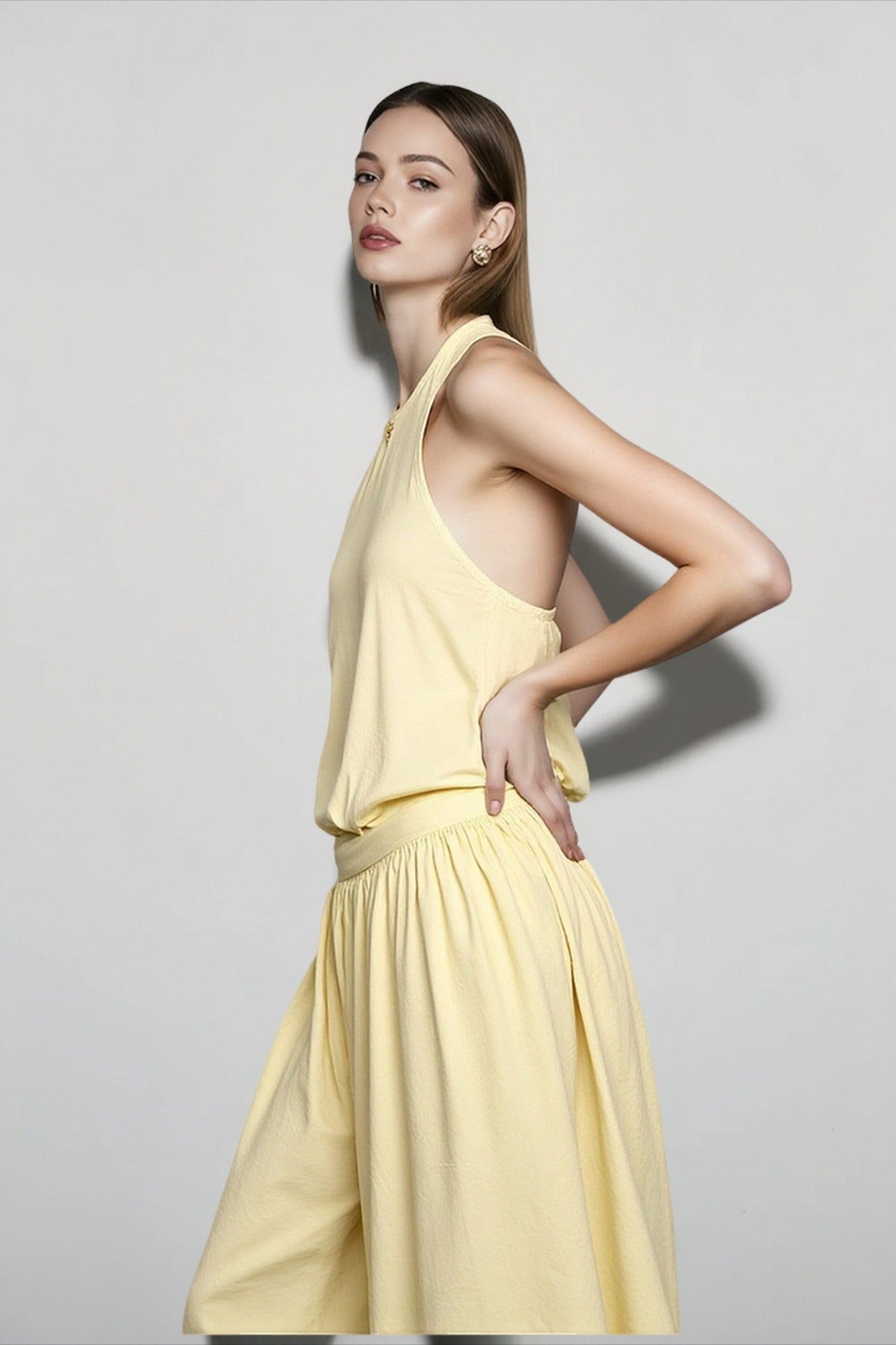 Halter Backless Tie Waist Pants Vacation Set