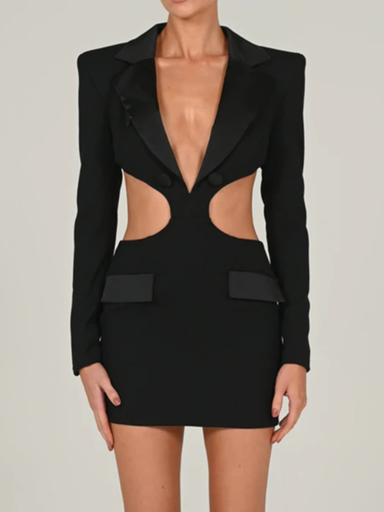 Patchwork Backless Dress