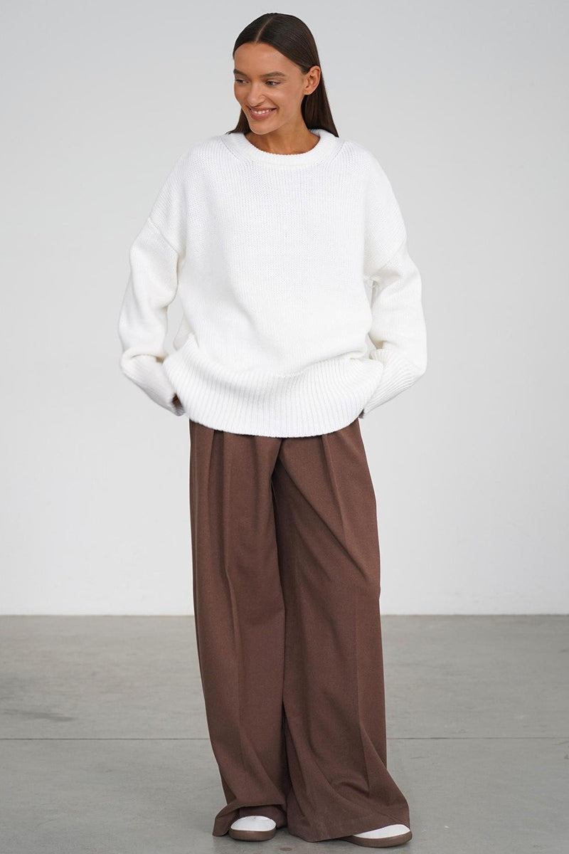 Casual Solid Color Pullover Sweater