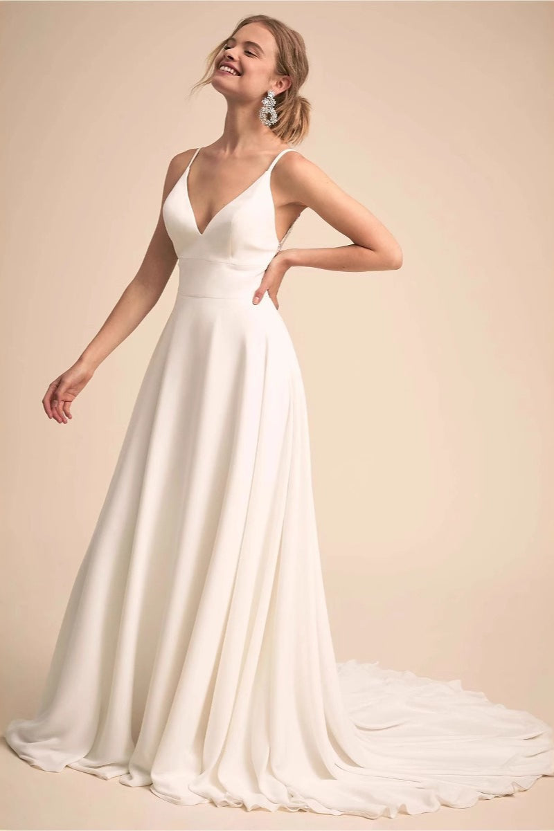 Plunging Lace Mermaid Wedding Dress