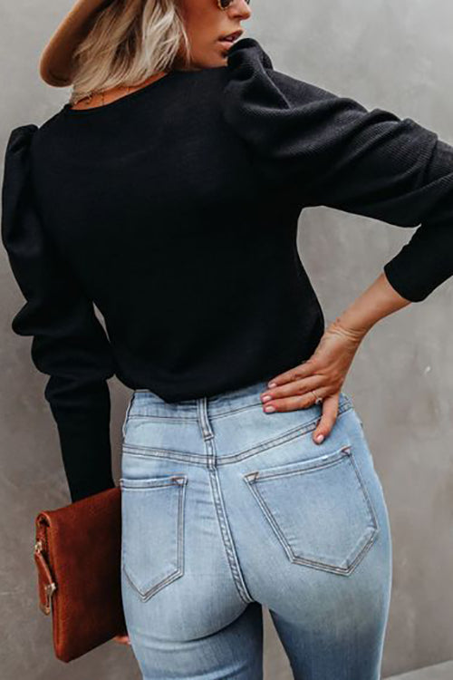 Balloon Sleeve Knit Jumper