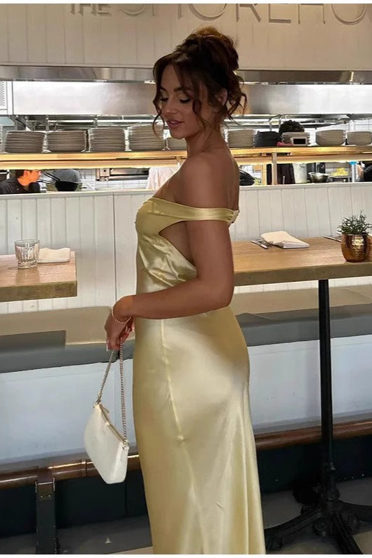 Strapless Backless Silk Dress 4