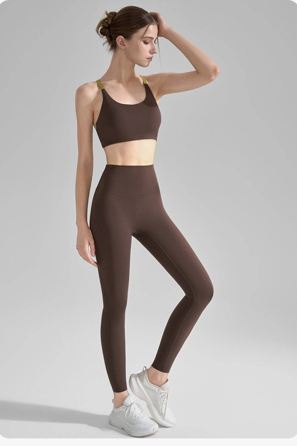 Seamless Cross Back Bra Sculpting Pants Activewear Set