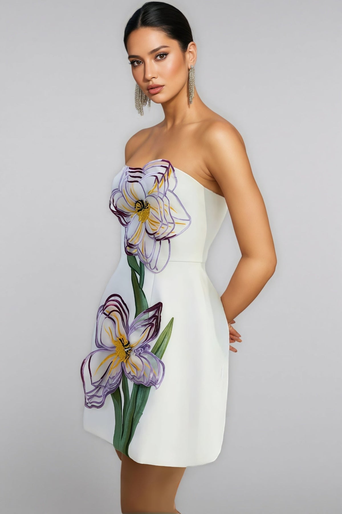 Floral Bustier Mini Dress - View 2