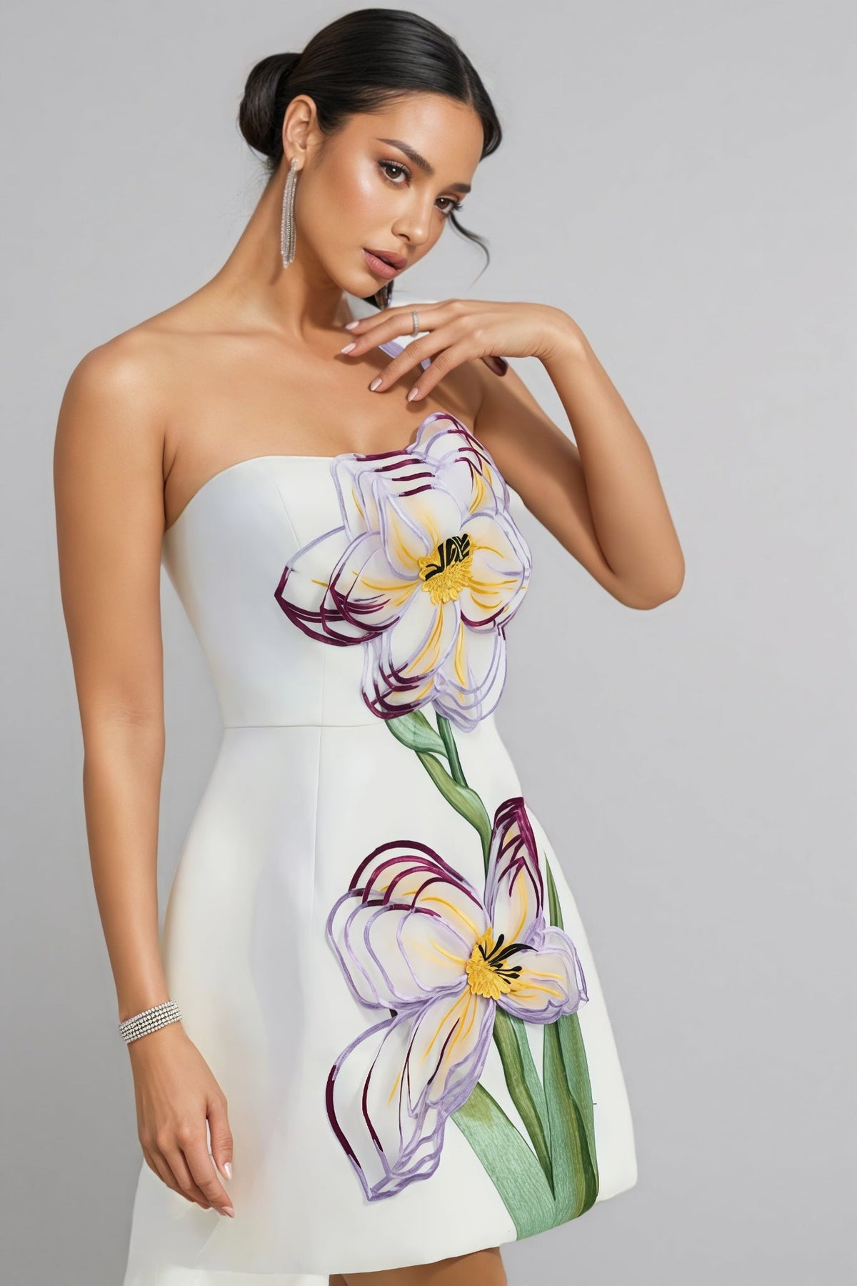 Floral Bustier Mini Dress - View 4