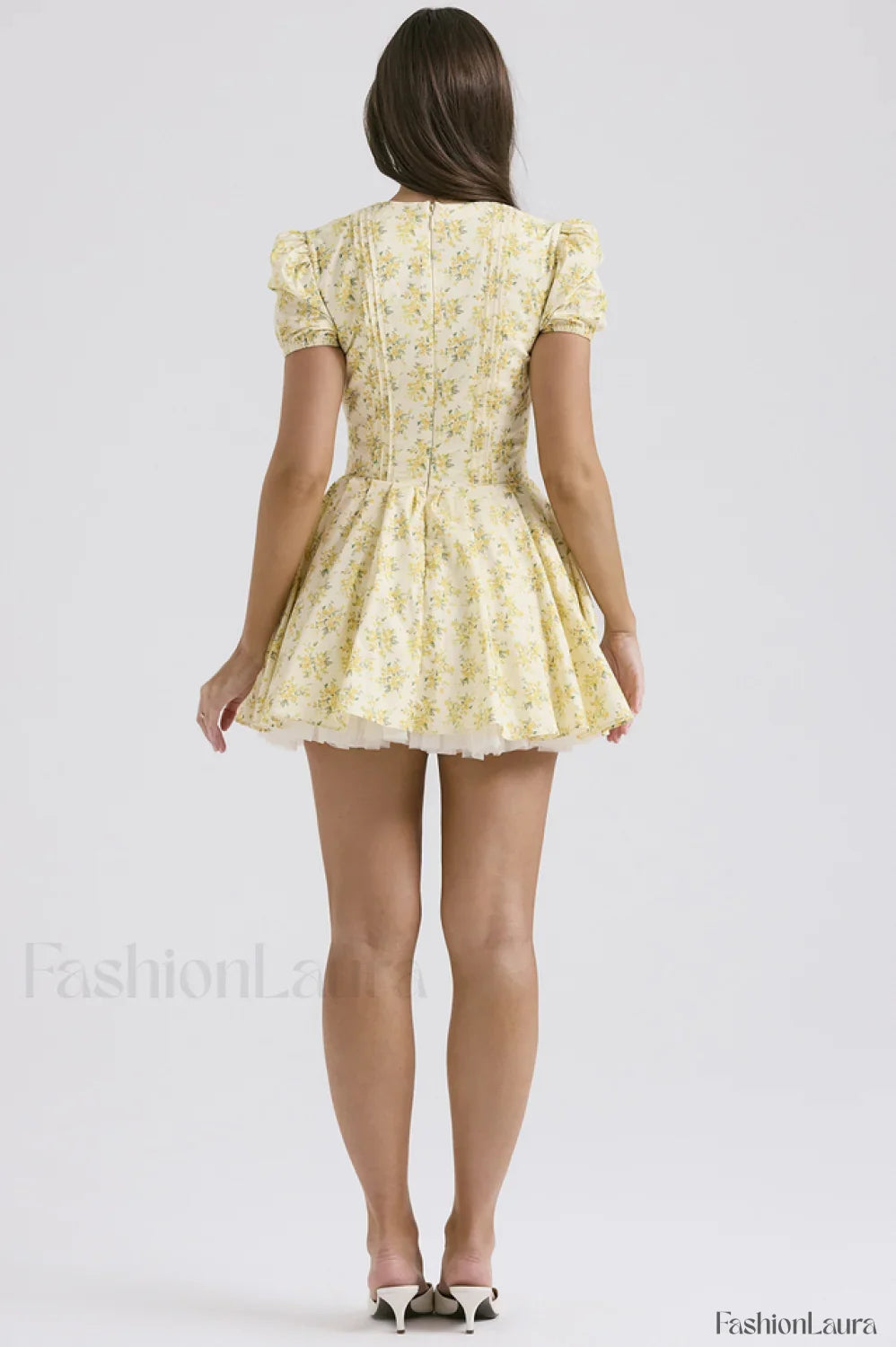 Faith Vintage Floral Charming Pleated Mini Dress
