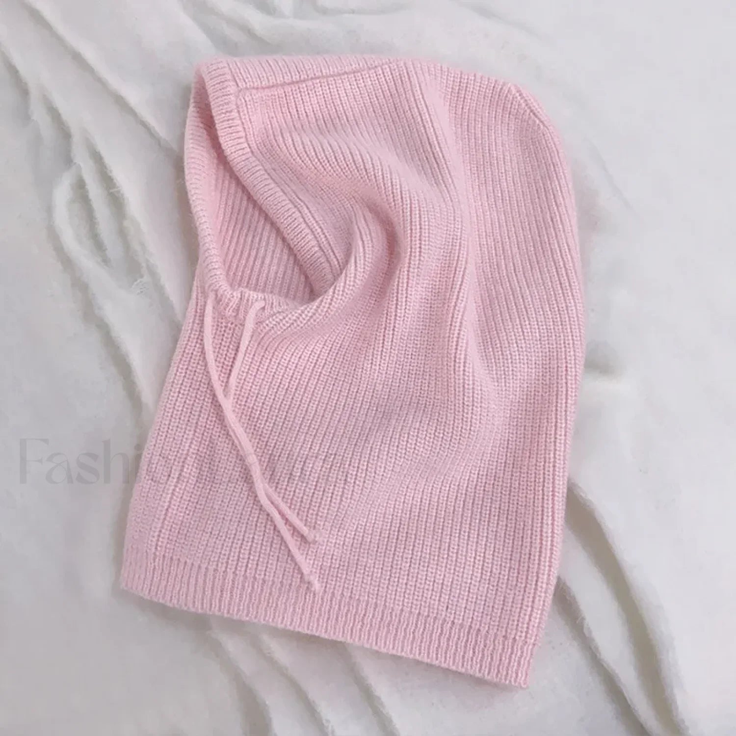 Fashion Balaclava Autumn Winter Warm Neck Women’s Solid Color Hat sakura pink / 56 60cm