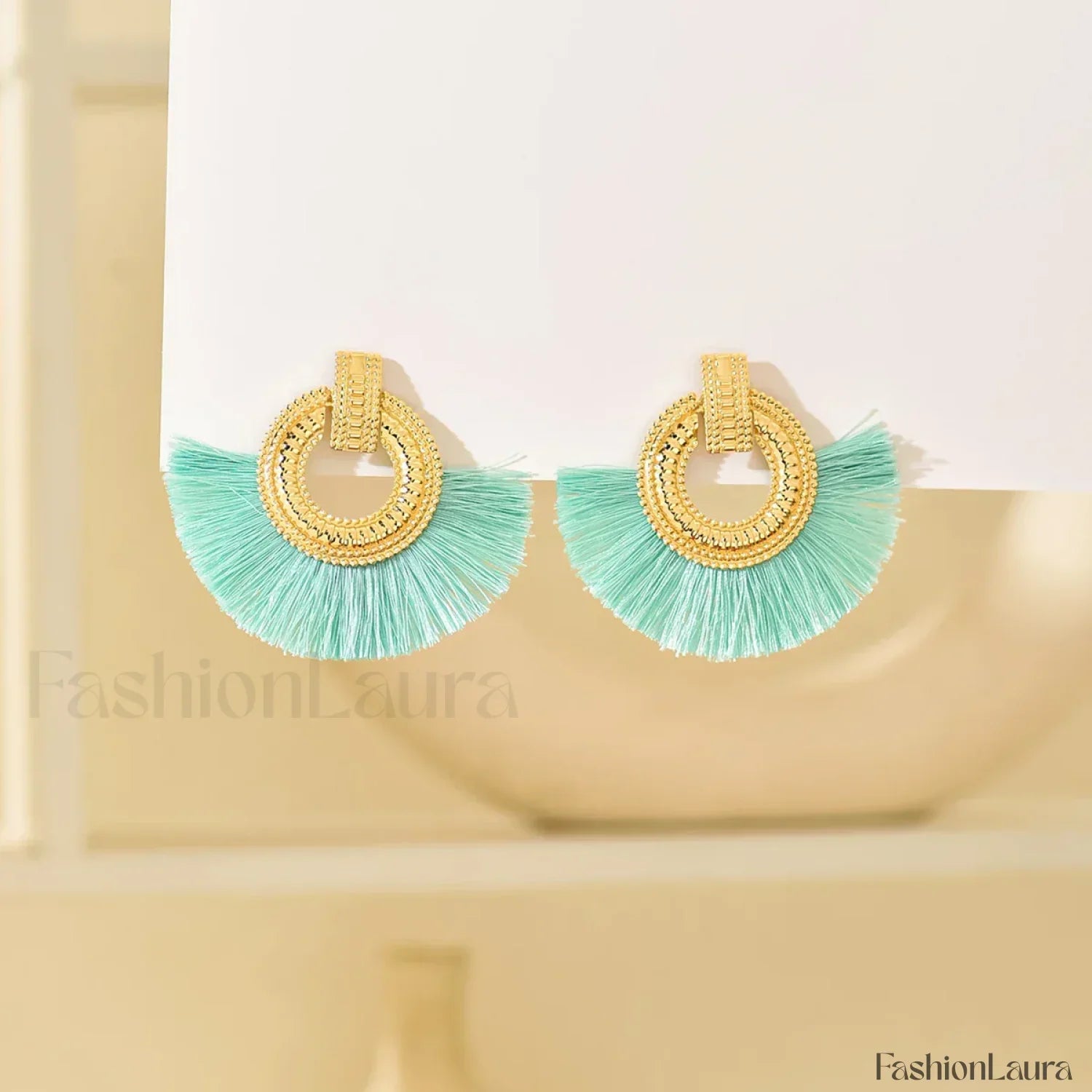 Fashion Bohemian Tassel Dangle White Fringe Statement Wedding Earring Red