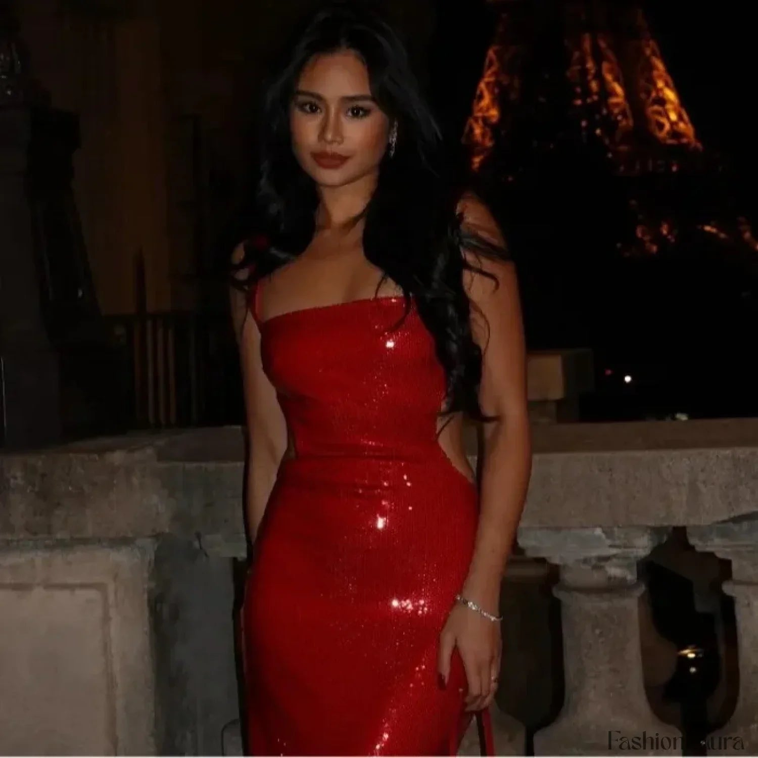 Fashion Sexy Sling Backless Silvery Women High Waist Bodycon Sleeveless Evening Party Maxi Dress