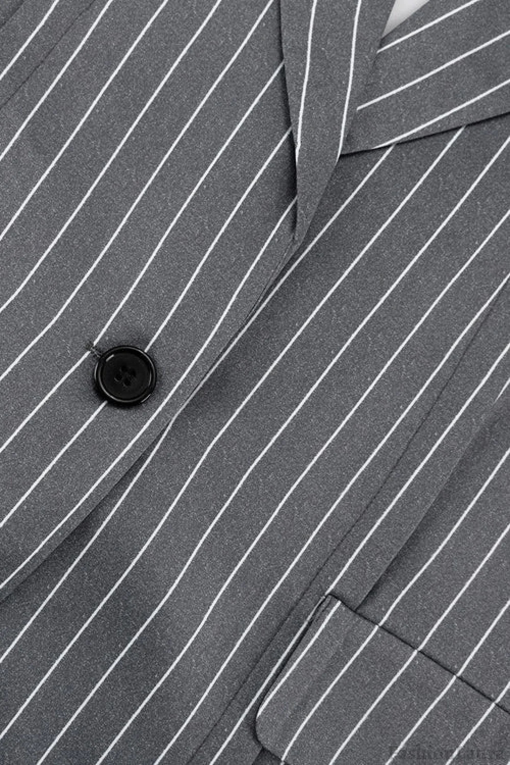 Fashion Striped Suit Blazer Two Piece Set