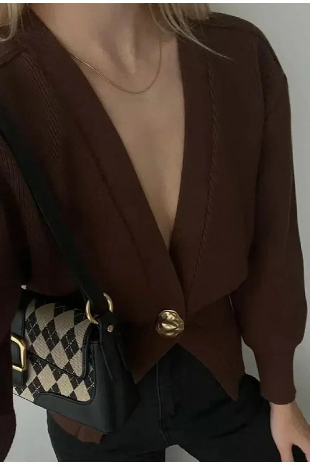 Fashion V-neck Button Cardigan