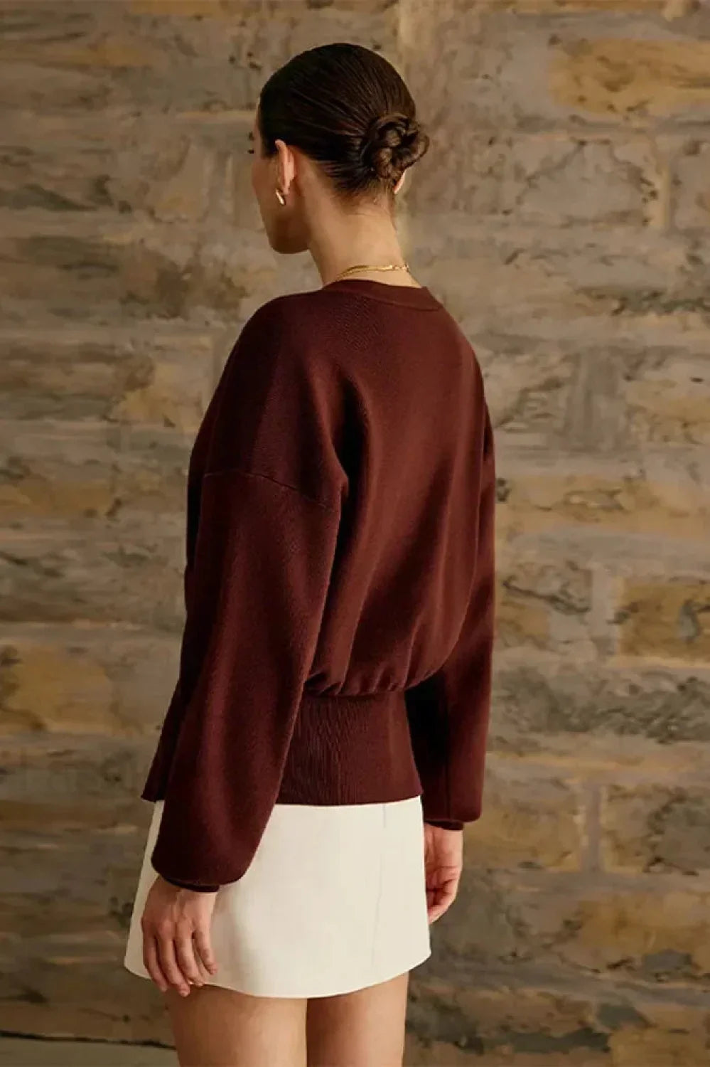 Fashion V-neck Button Cardigan