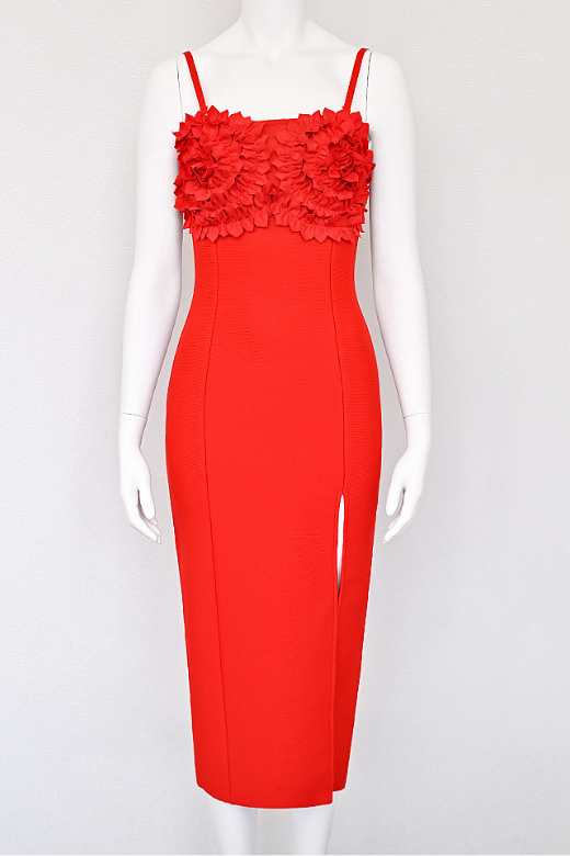 Faye Bandage Midi Dress - Lipstick Red