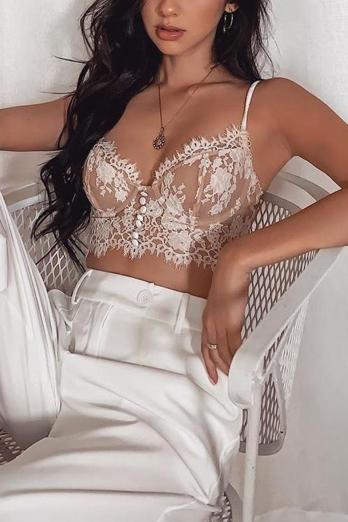 Lace Button Bralettes
