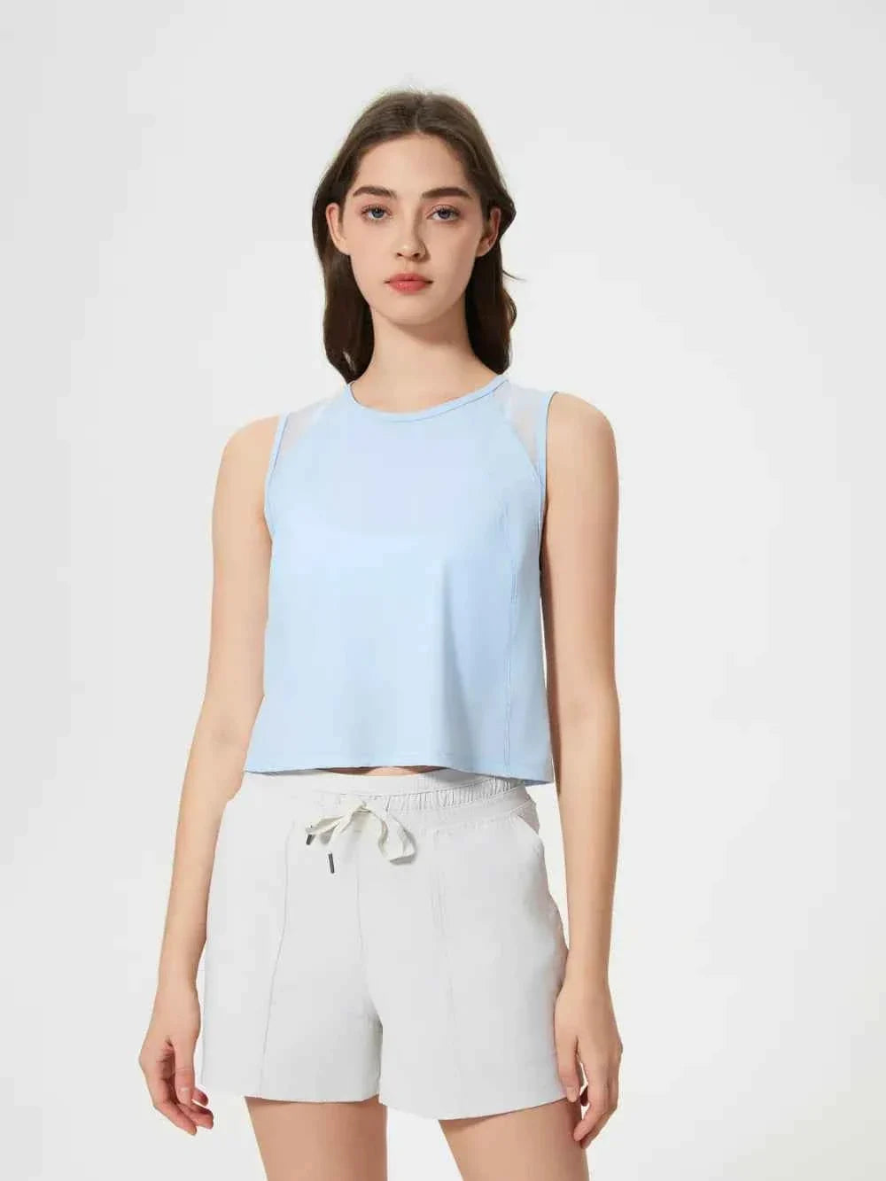Millennia Round Neck Cropped Active Tank