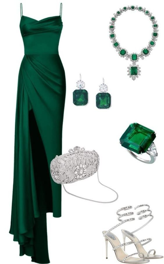 Beautiful Spaghetti Straps Green Slit Long Prom Dress Sexy Satin Evening Dress cc1542