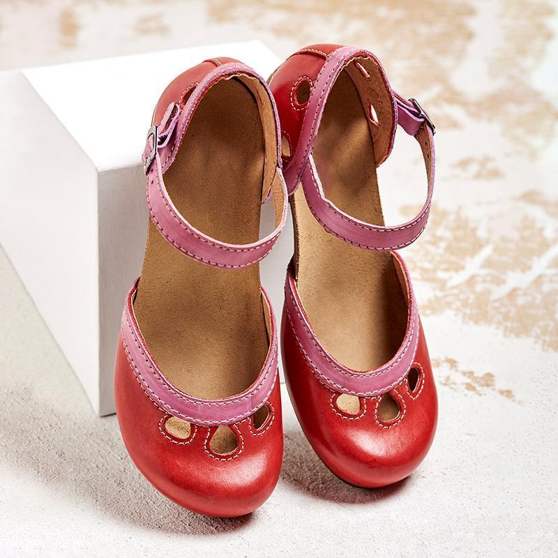 Round Toe Ankle Strap Block Heel Mary Jane Pumps