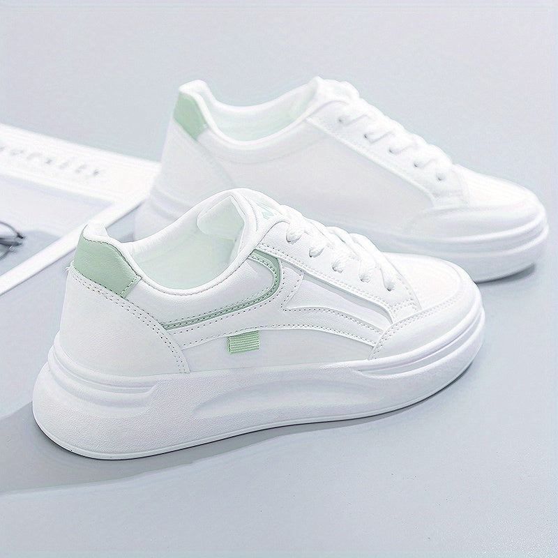 Lace Up Round Toe Low Top Platform Sneakers