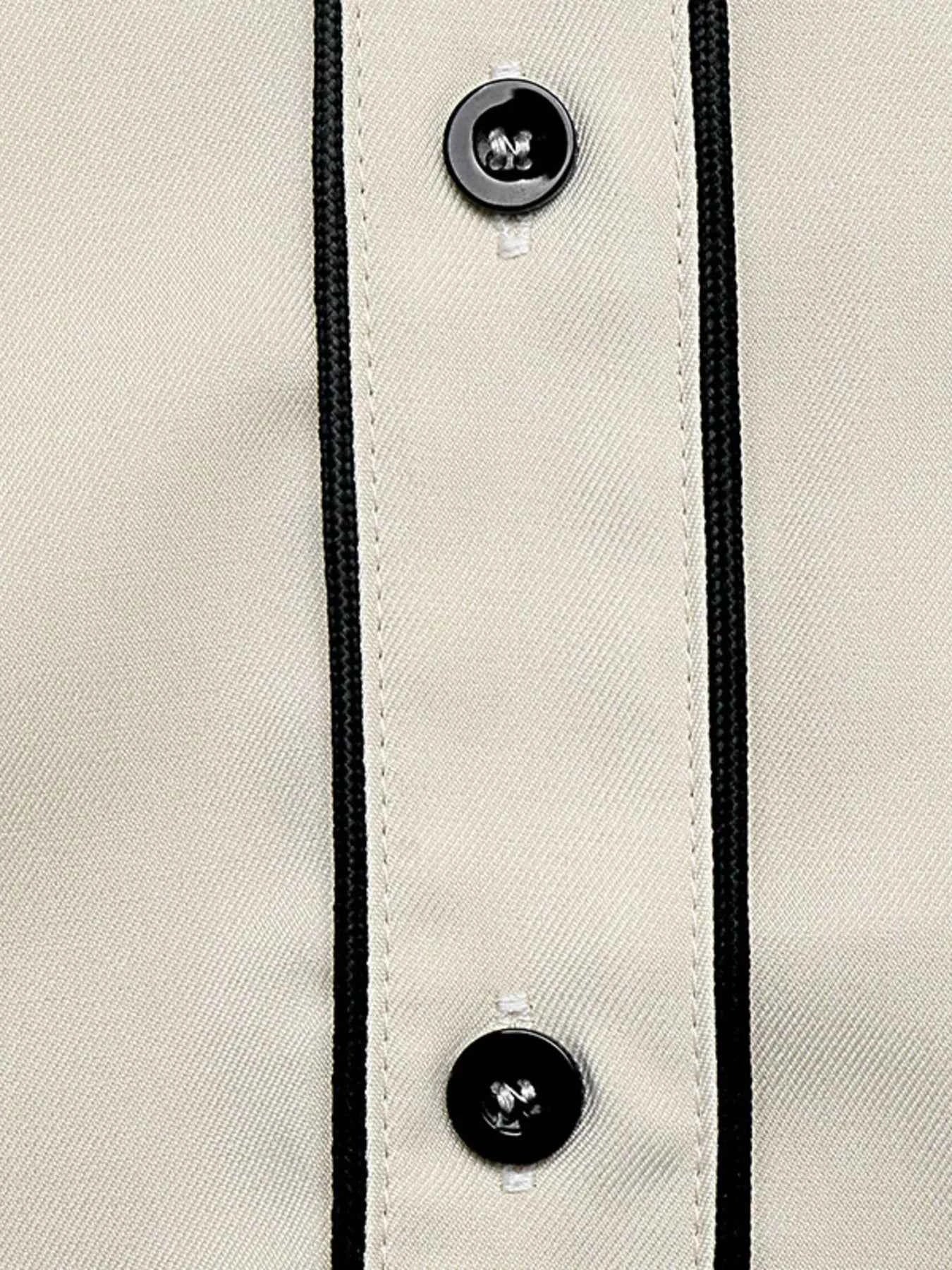 Contrast Trim Long Sleeve Shirt