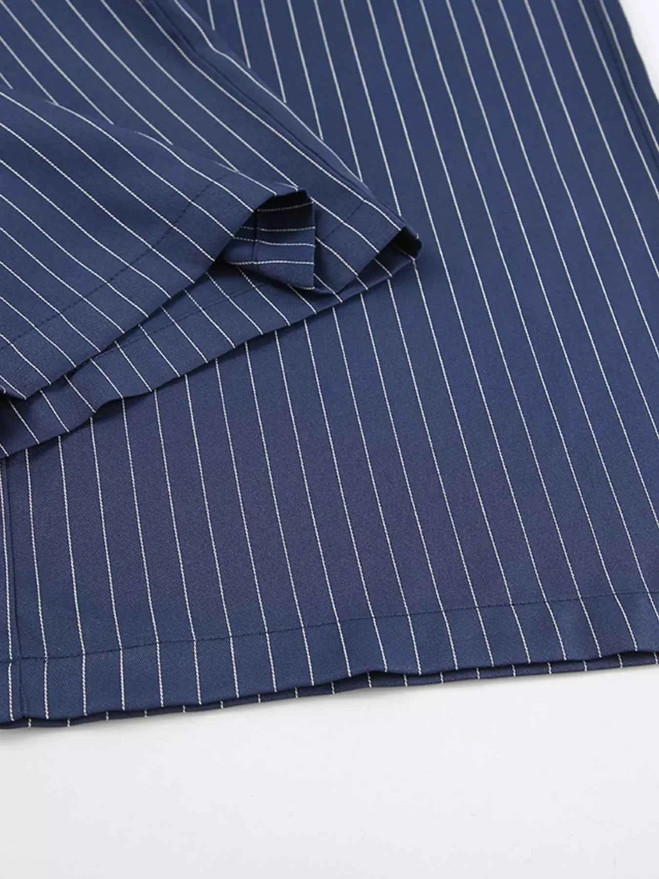 High-Waisted Pinstripe Wide-Leg Pants