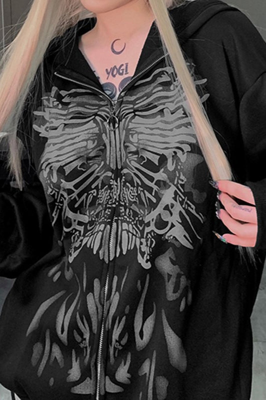 Dark Graphic Colorblock Hoodie