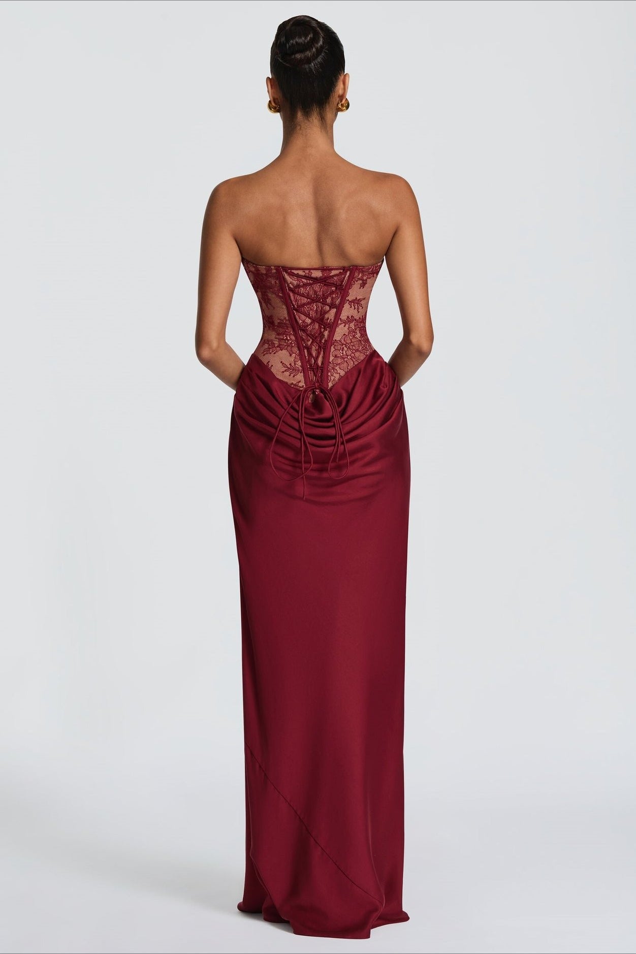 Strapless Lace Sleeveless Bodycon Maxi Lace Dress