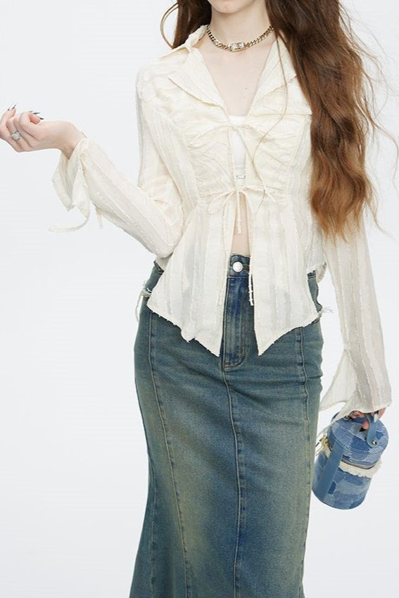 Unique Y2K Chiffon Blouse