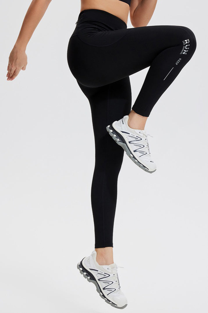 High Waist Side Phone Pocket Ankle Length Workout Leggings 2
