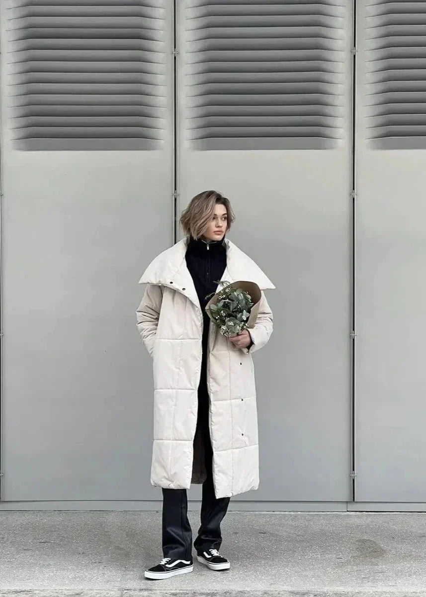 Belted Oversized Stand Collar Coat