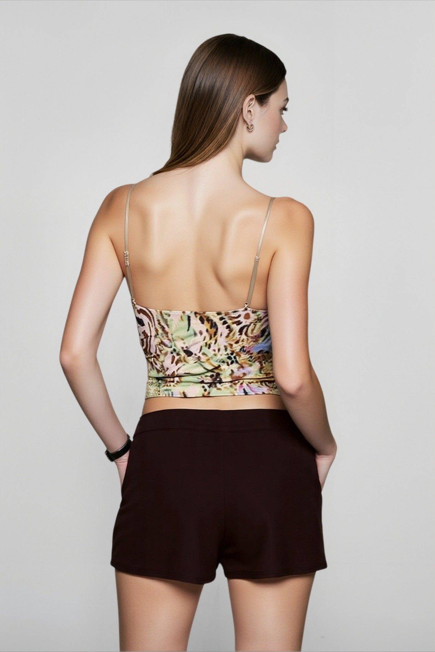 Sequin Leopard V Neck Cami Top
