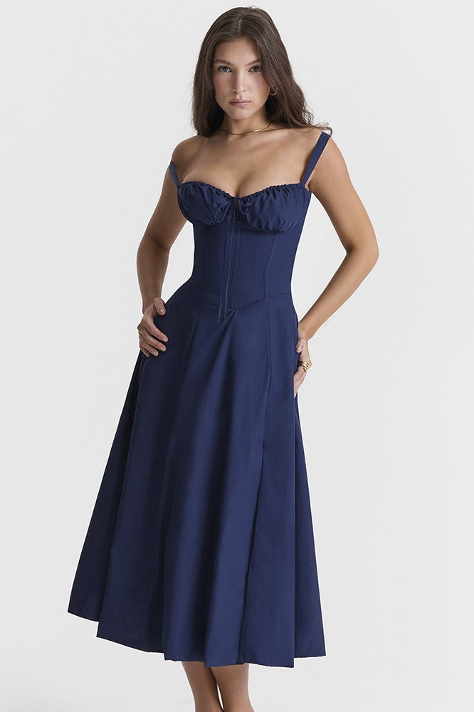 French Tie Waist ALine Slip Dress
