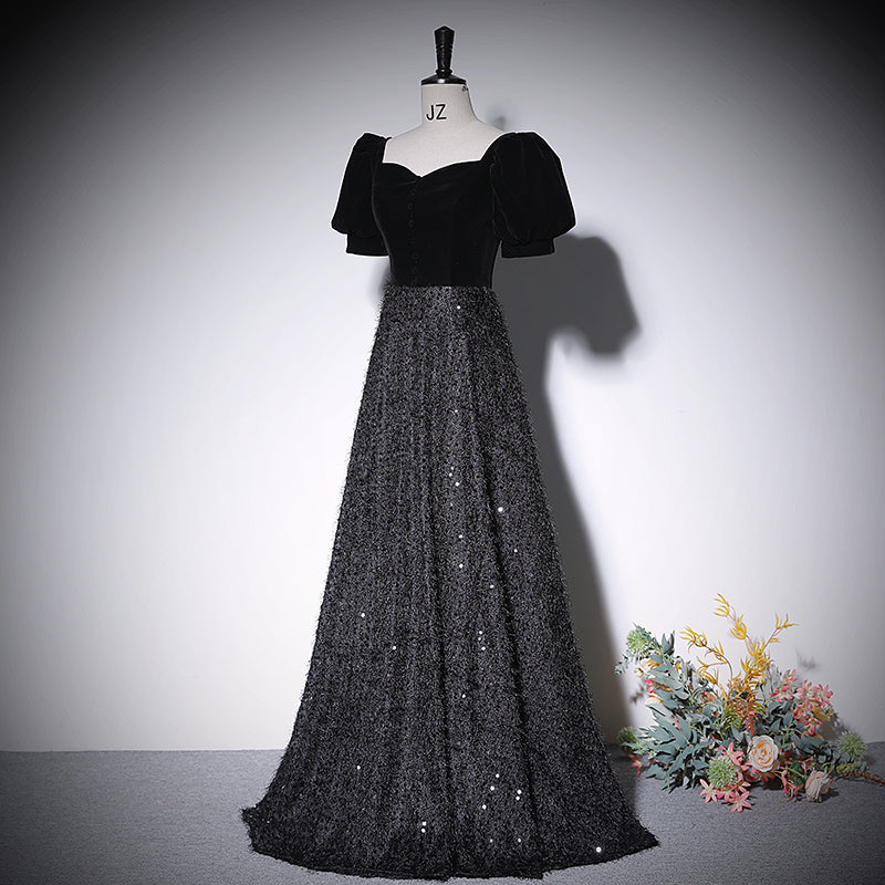 A line black evening dress new prom dress party gowns fg214