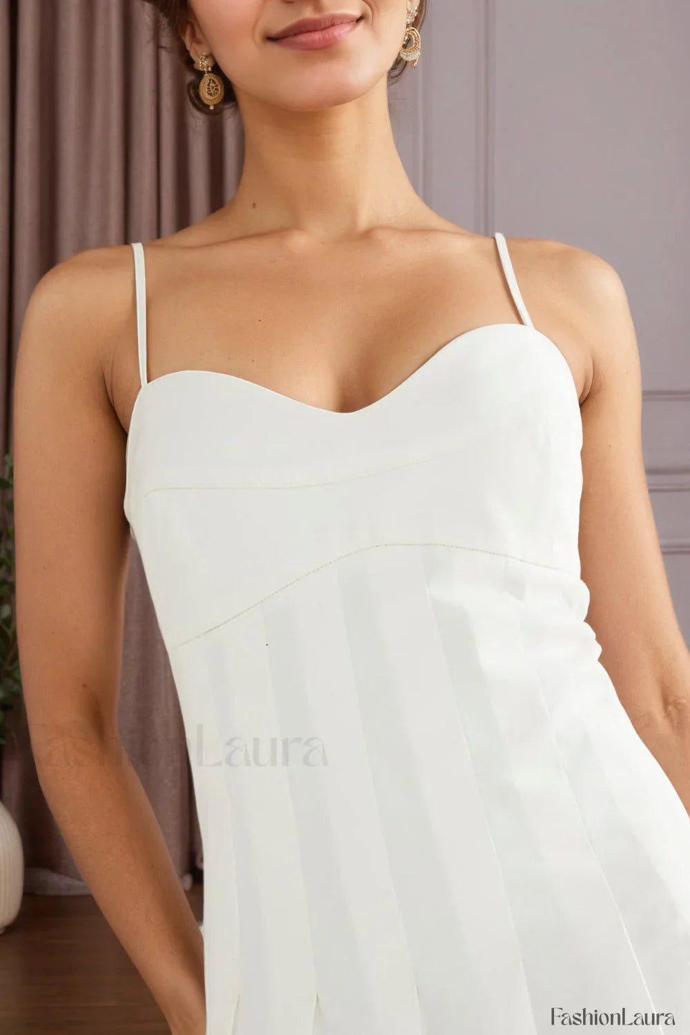 Fishbone Tube Top Sleeveless Waist Flared Maxi Dress