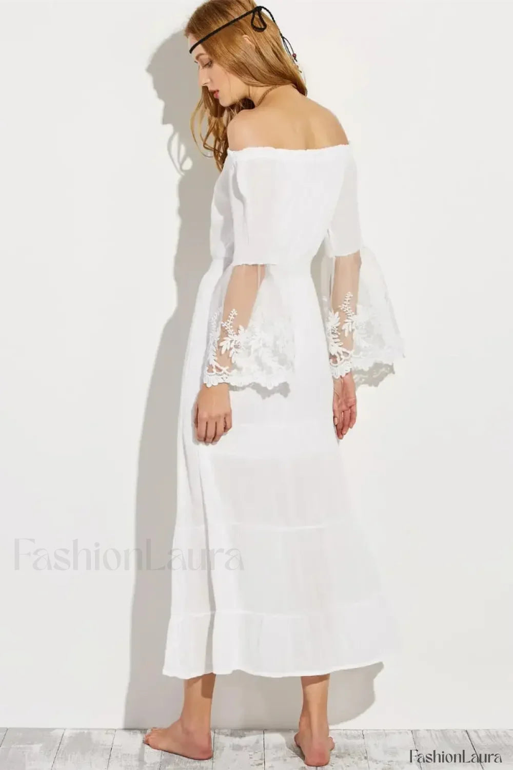 Flare Sleeve Off Shoulder Boho Dress