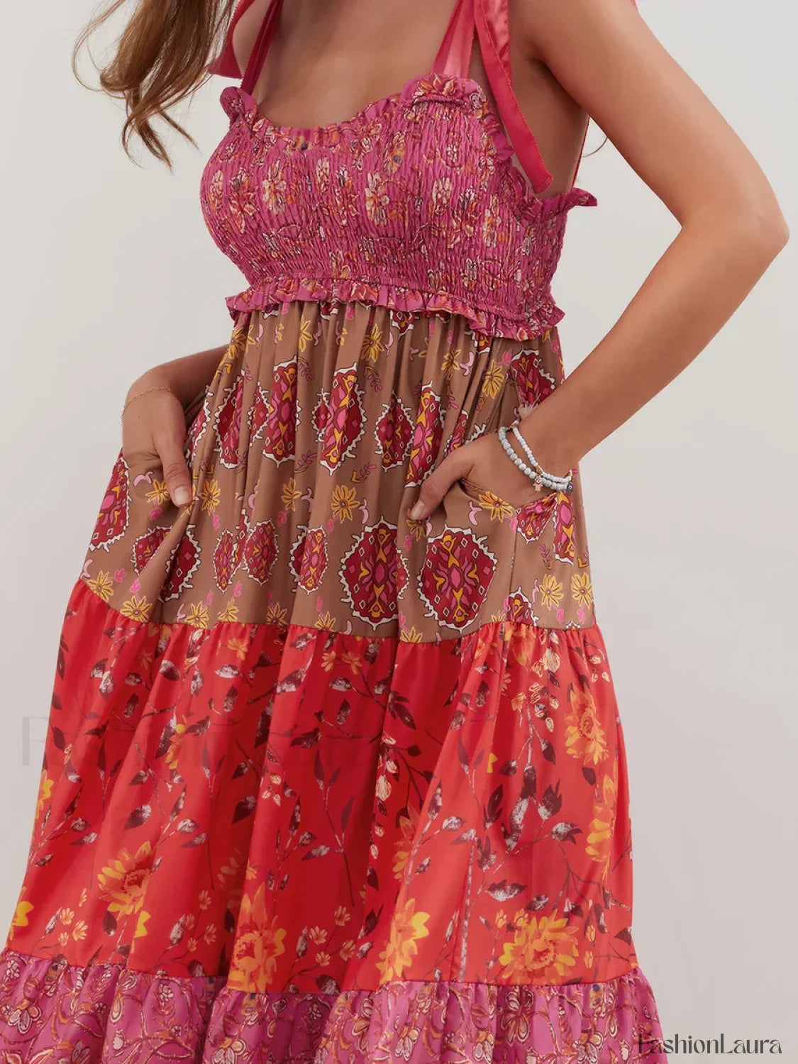 Floral Cami Straps Boho Dress