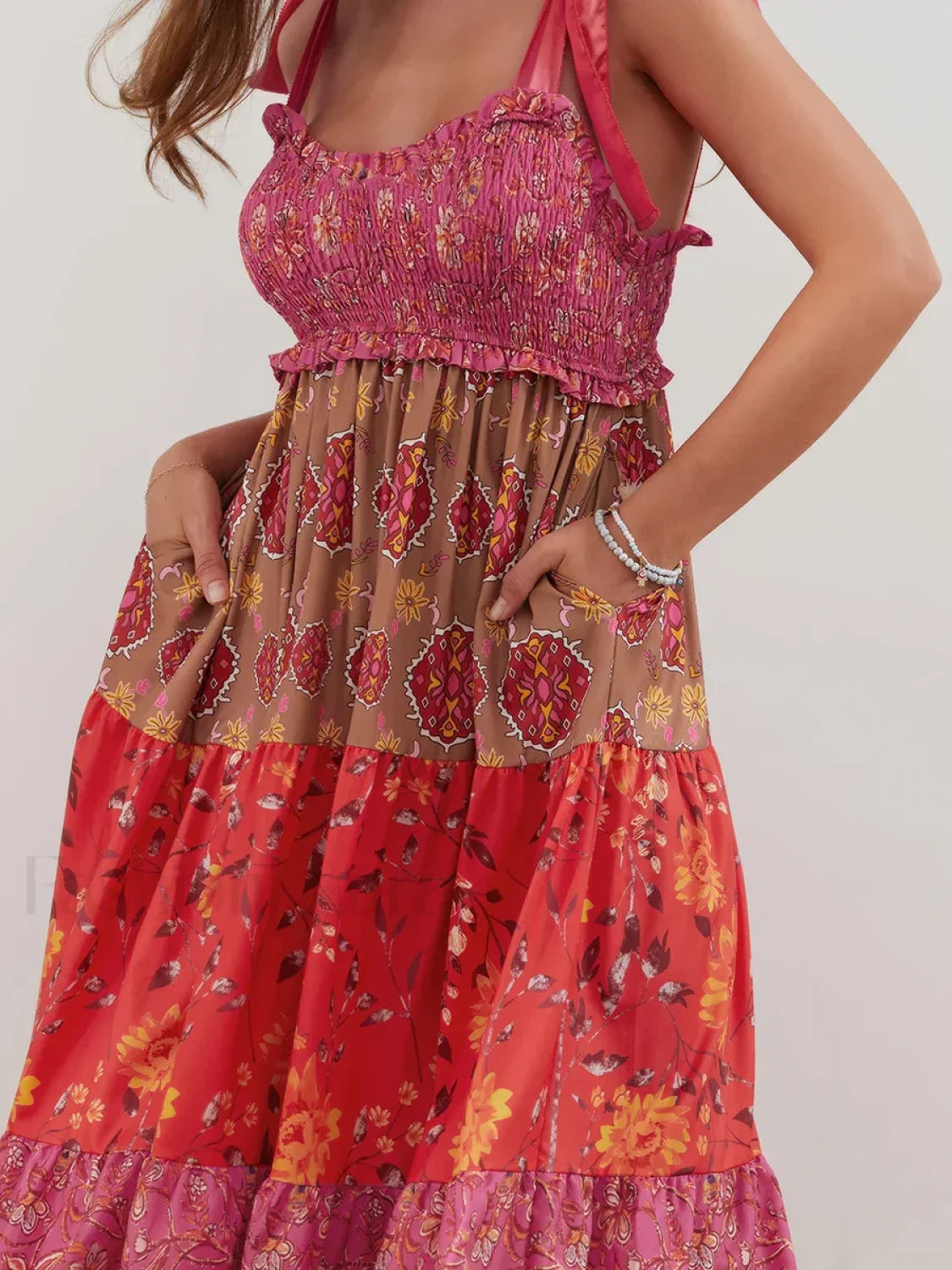 Floral Cami Straps Boho Dress